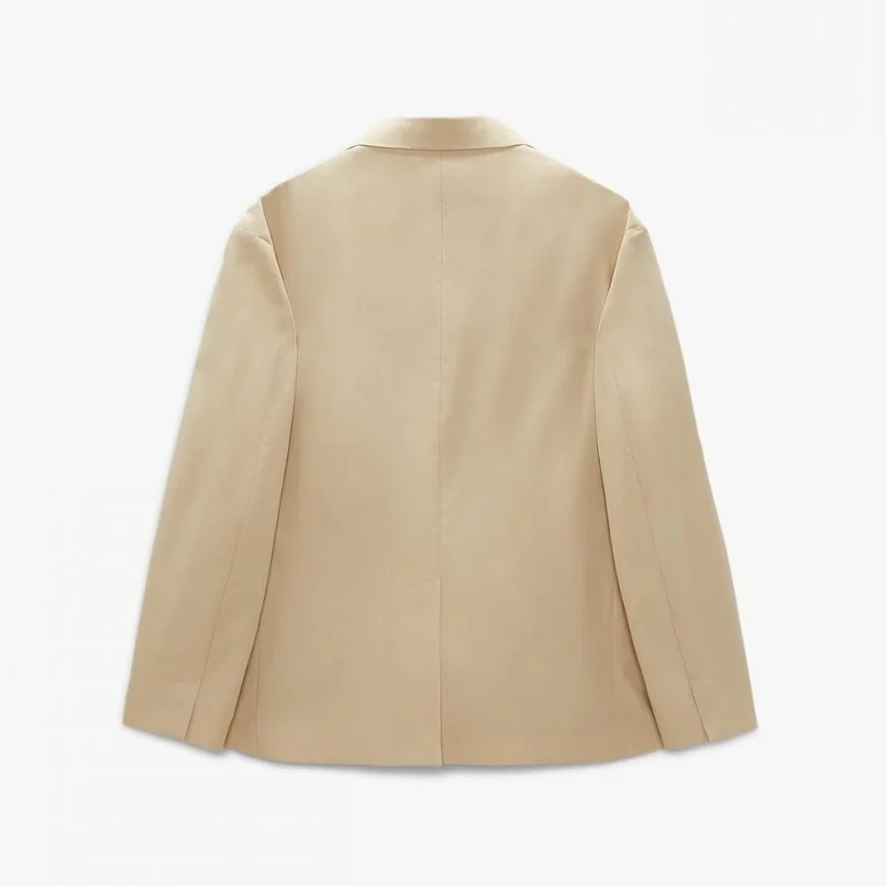 Zara Poplin Double Breasted Suit Blazer
